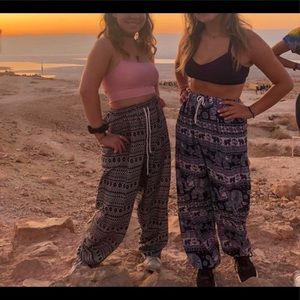 Navy patterned pants